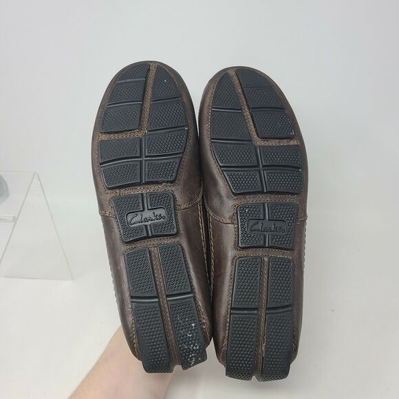 Clarks Brown Leather Driving Slip-On Loafers Men’s Size 9.5 M 61716 Moccasins main image 5